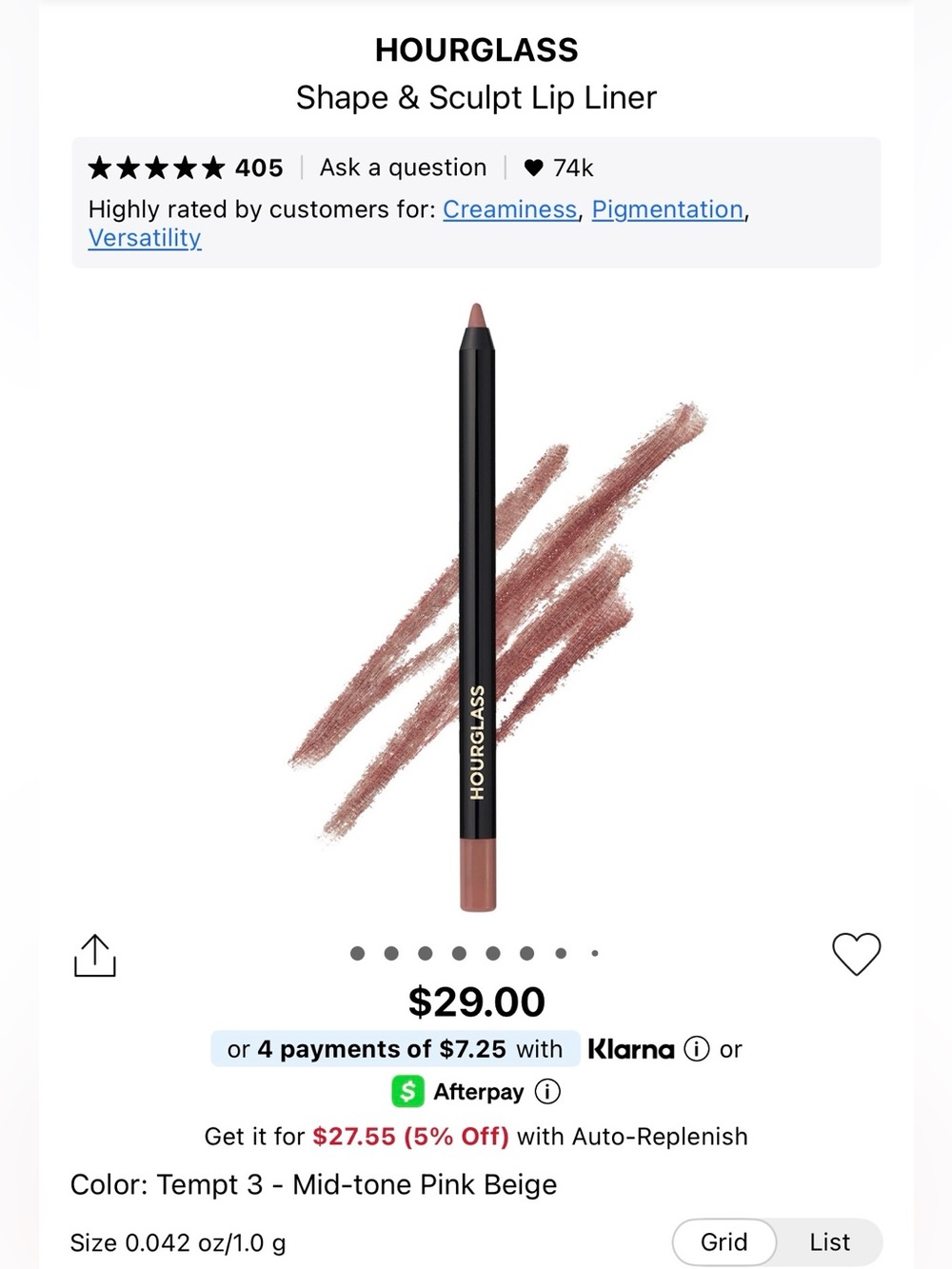 🌸Hourglass Shape & Sculpt Lip Liner — Tempt 3 Mid-Tone Pink Beige